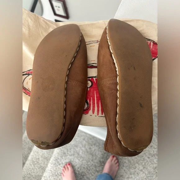 Sabah Brown Leather Slip-On Shoes Size 39 - Picture 6 of 9